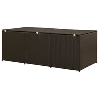 Outdoor Storage Box, Brown Rattan, 71 Inch Powder Coated Steel Frame -BM325684