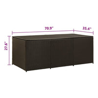 Outdoor Storage Box, Brown Rattan, 71 Inch Powder Coated Steel Frame -BM325684