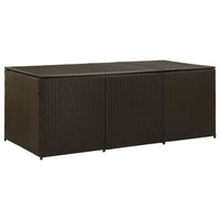Outdoor Storage Box, Brown Rattan, 71 Inch Powder Coated Steel Frame
