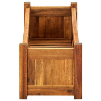 Ryla Raised Flower Bed Garden Box, Brown Acacia Wood Frame 11x30 -BM325686