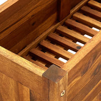 Ryla Raised Flower Bed Garden Box, Brown Acacia Wood Frame 11x30 -BM325686