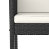 Outdoor Barstool Chair Set of 4, White Fabric Cushions, Black Rattan -BM325693