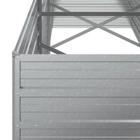 Outdoor Raised Garden Flower Bed, Silver Galvanized Steel, 32x95 Inch -BM325714