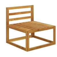 2pc Outdoor Chair and Table Set, Square Top, Brown Acacia Wood, White -BM325757