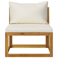 2pc Outdoor Chair and Table Set, Square Top, Brown Acacia Wood, White -BM325757