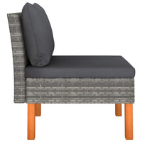 Modular Sofa Chair, Smooth Texture Gray Fabric, Poly Rattan, Wood  -BM325760