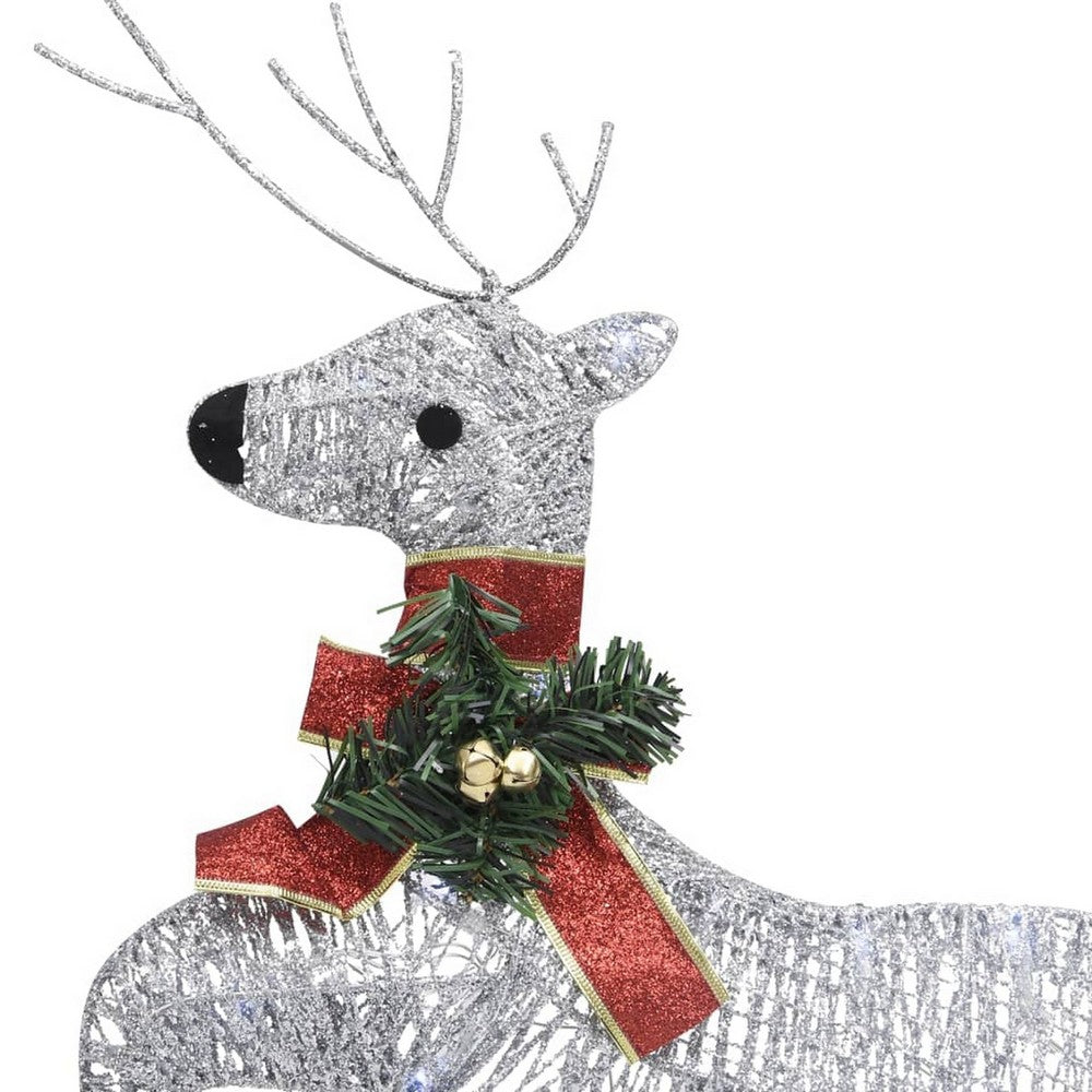 Outdoor 40 LED Light Reindeer Christmas Decoration Set of 2, Metal -BM325768