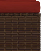 Joez Patio Armless Chair Modular Sofa Seat, Square, Poly Rattan, Red -BM325791