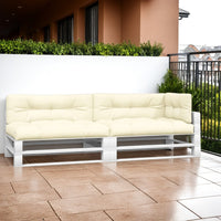 5pc Pallet Cushions For Bench, 47 Inch, Tufted Stitched Cream Fabric -BM325794