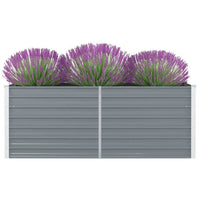 Raised Garden Flower Bed, 32 x 63 Galvanized Steel Gray, Rectangular -BM325823