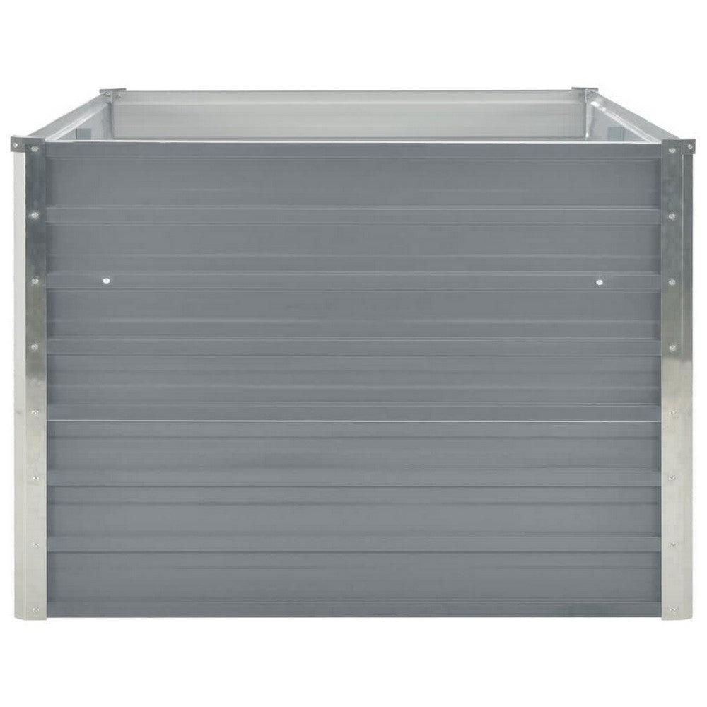 Raised Garden Flower Bed, 32 x 63 Galvanized Steel Gray, Rectangular -BM325823