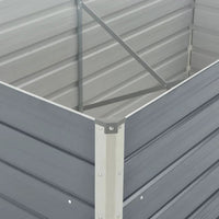 Raised Garden Flower Bed, 32 x 63 Galvanized Steel Gray, Rectangular -BM325823