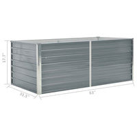 Raised Garden Flower Bed, 32 x 63 Galvanized Steel Gray, Rectangular -BM325823