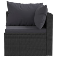 2pc Outdoor Modular Loveseat Set, Black Cushions, Poly Rattan, Steel -BM325839