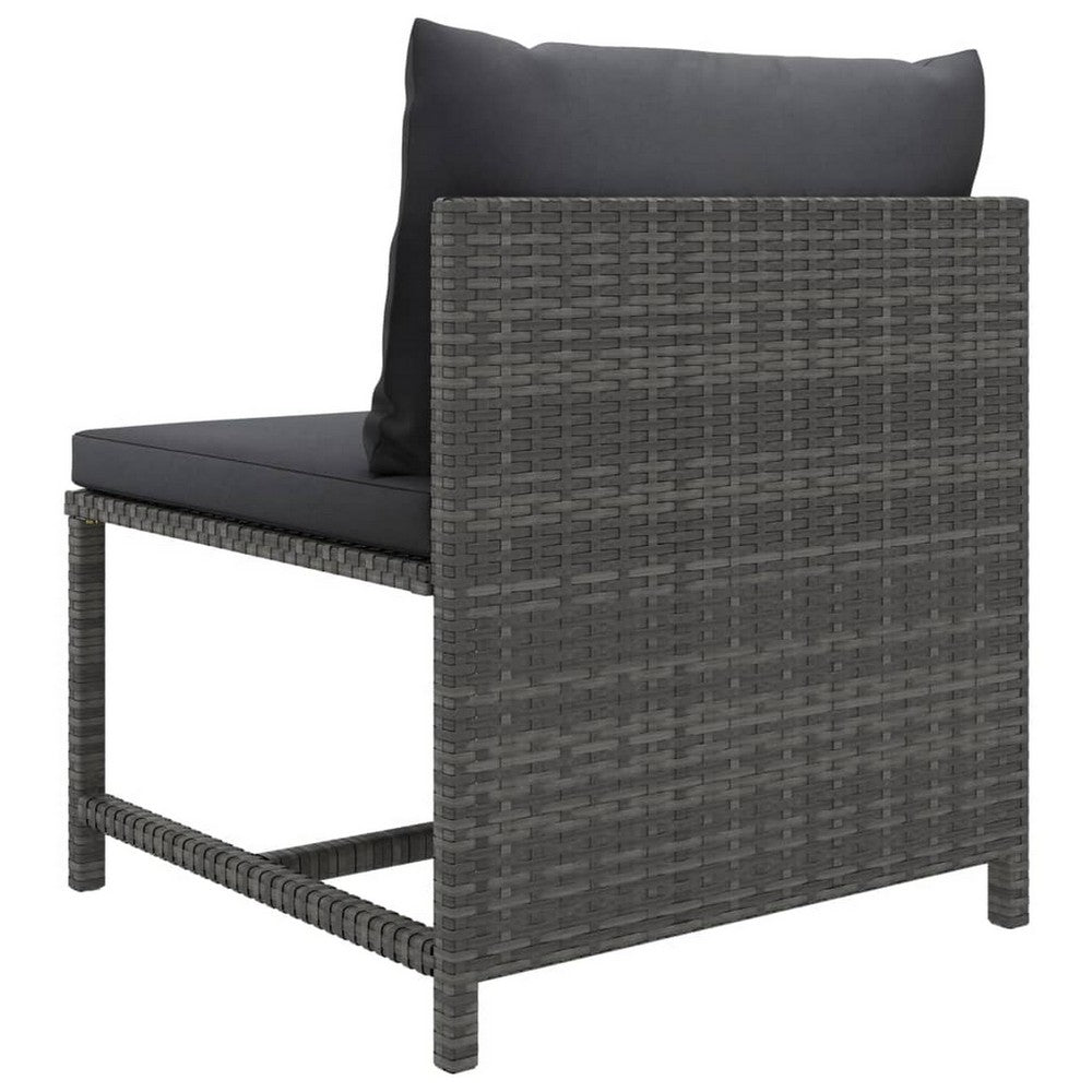 Tim Outdoor Modular Middle Sofa Chair, Sectional, Gray Cushions Rattan -BM325846