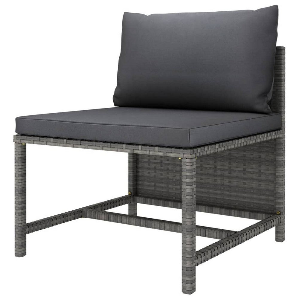 Tim Outdoor Modular Middle Sofa Chair, Sectional, Gray Cushions Rattan -BM325846