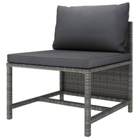 Tim Outdoor Modular Middle Sofa Chair, Sectional, Gray Cushions Rattan -BM325846