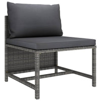 Tim Outdoor Modular Middle Sofa Chair, Sectional, Gray Cushions Rattan