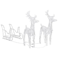 2pc Outdoor Christmas Reindeer with Sleigh, 160 Warm White LED Lights -BM325880