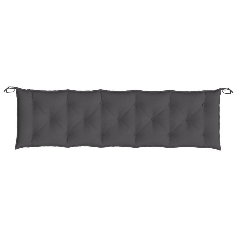 Outdoor Cushion for Bench Set of 2, Tufted Stitch Gray Oxford Fabric -BM325892