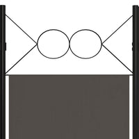 5 Panel Folding Room Divider Screen 79 Inch Tall, Gray Iron, Polyester -BM325894