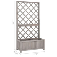 Simi Outdoor Garden Planter, Built In Trellis, 53 Inch Gray Solid Wood -BM325901