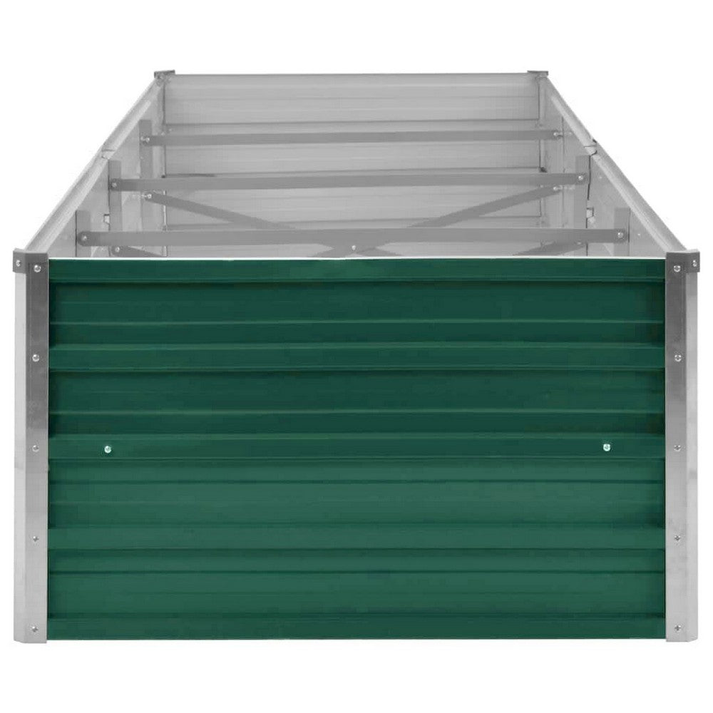 Outdoor Raised Garden Flower Bed, 126 Inch Green Galvanized Steel -BM325902