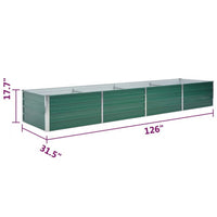 Outdoor Raised Garden Flower Bed, 126 Inch Green Galvanized Steel -BM325902
