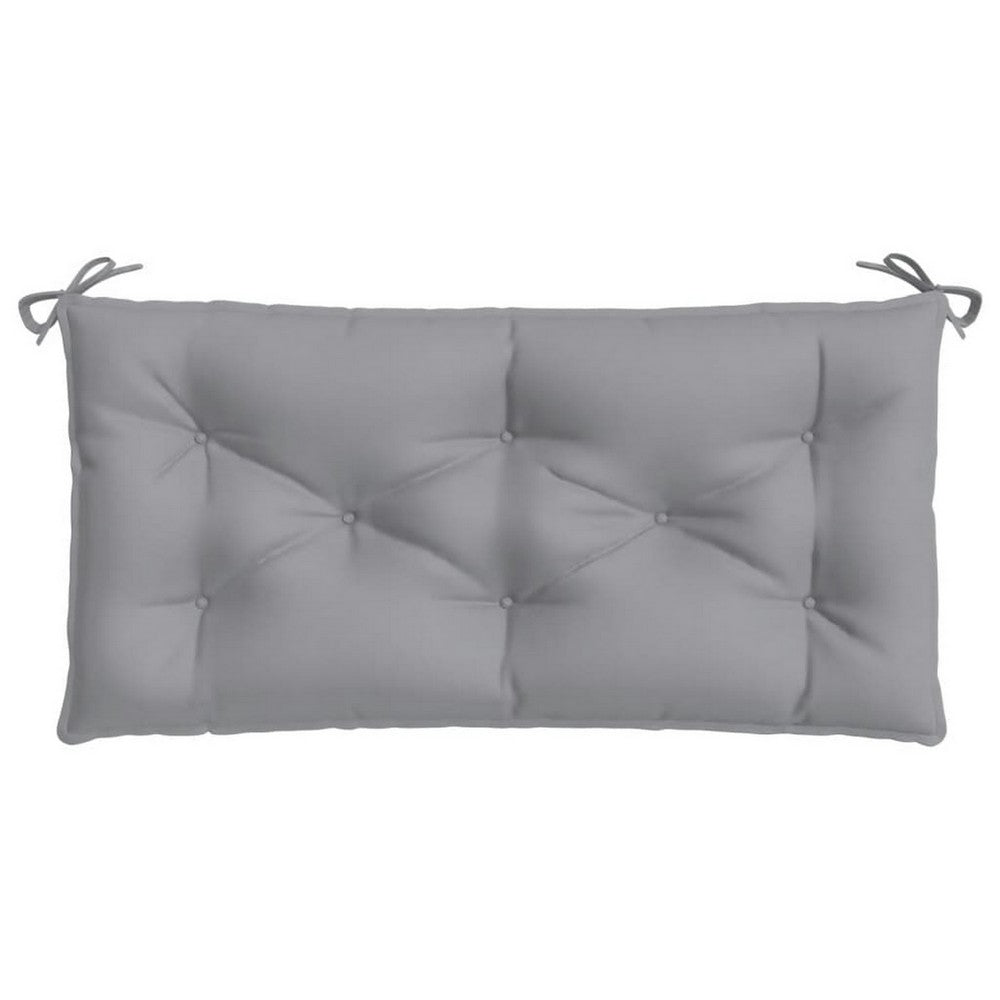 Claire Outdoor Cushion for Bench Set of 2, 39in Gray Tufted Oxford -BM325915