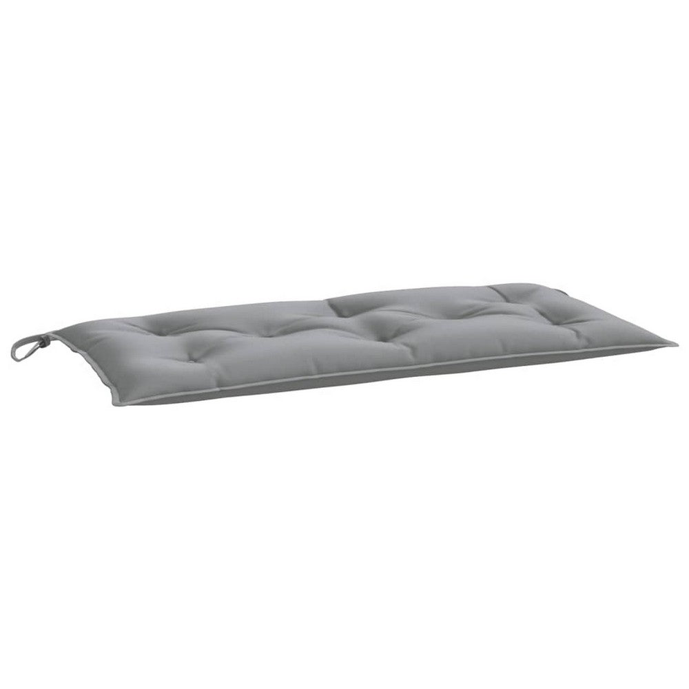 Claire Outdoor Cushion for Bench Set of 2, 39in Gray Tufted Oxford