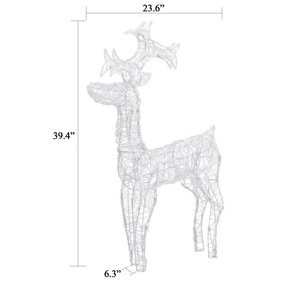 Outdoor Reindeer Christmas Decoration, 90 Cool White LEDs, Acrylic -BM325938