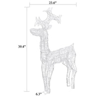 Outdoor Reindeer Christmas Decoration, 90 Cool White LEDs, Acrylic -BM325938