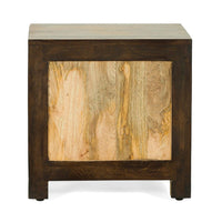 Accent Ottoman Table, 16 Inch Square, Boho Style, Cane Wicker -BM325979