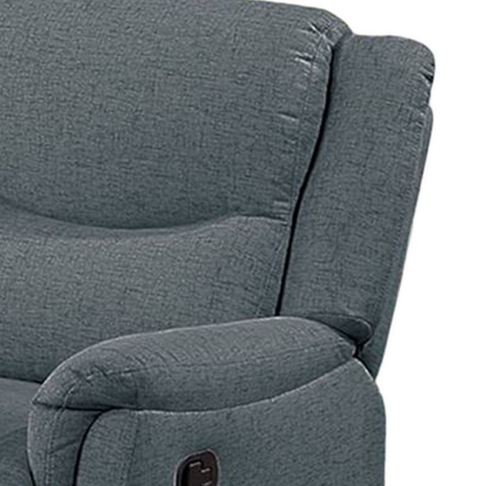 Ammy Manual Recliner Chair, Pillow Top Arms, Dark Gray Faux Burlap -BM326072