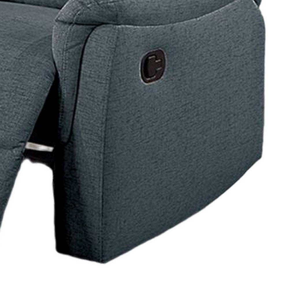 Ammy Manual Recliner Chair, Pillow Top Arms, Dark Gray Faux Burlap -BM326072
