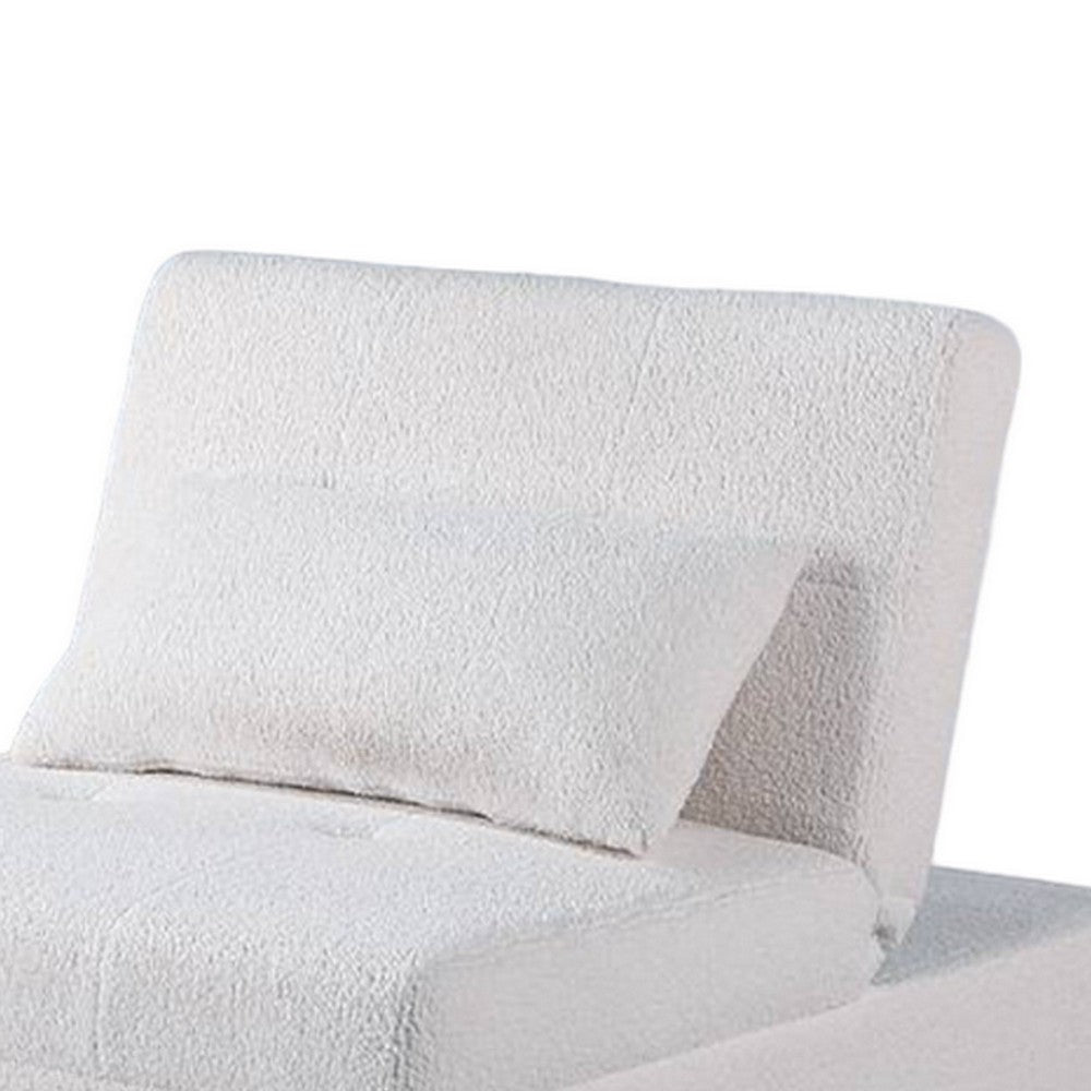 Jiya Convertible Sofa Chair to Single Bed, White Fabric, 76 Inch -BM326175