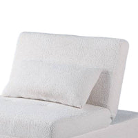 Jiya Convertible Sofa Chair to Single Bed, White Fabric, 76 Inch -BM326175