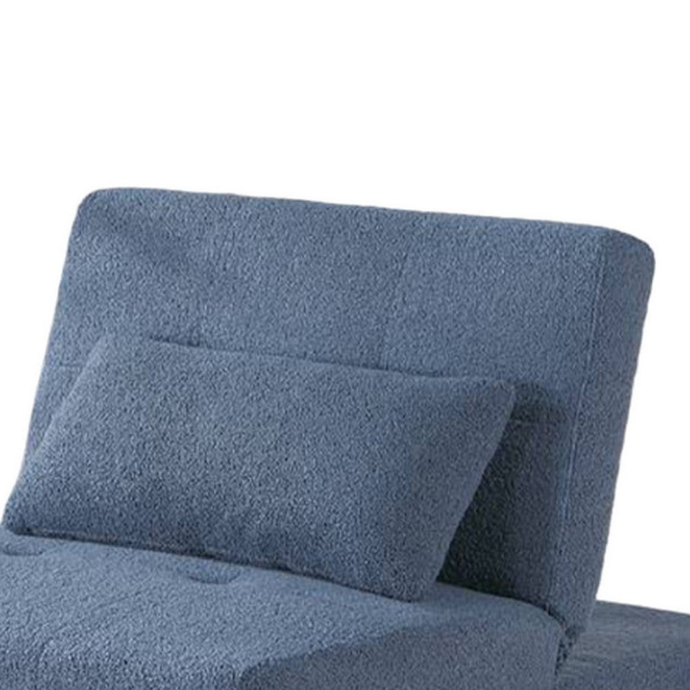 Jiya Convertible Sofa Chair to Single Bed, Blue Fabric, 76 Inch -BM326176