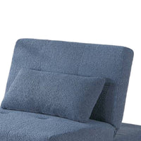 Jiya Convertible Sofa Chair to Single Bed, Blue Fabric, 76 Inch -BM326176