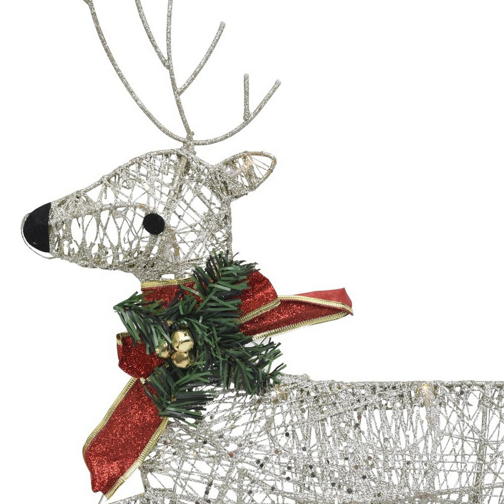 Edy Outdoor Christmas  Decoration Set of 2, 40 Gold LEDs White -BM326243