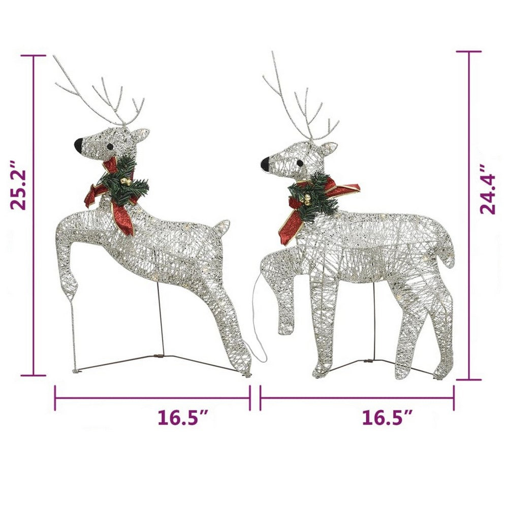 Edy Outdoor Christmas  Decoration Set of 2, 40 Gold LEDs White -BM326243