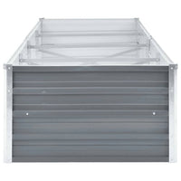 Raised Garden Flower Bed, 32 x 126 Galvanized Steel Gray, Rectangular -BM326246