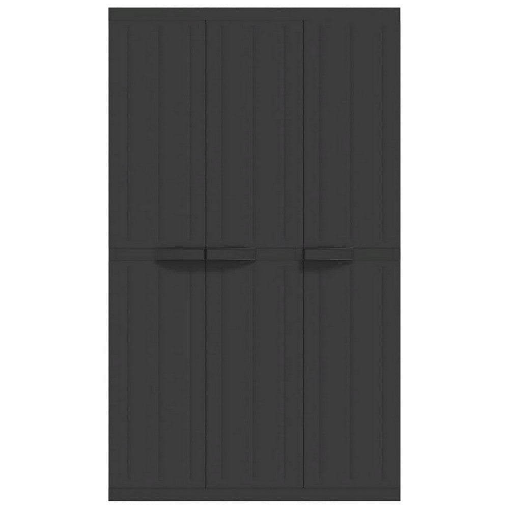 Kion Outdoor Storage Cabinet w 2 Doors, Shelves, 38 Inch Classic Black -BM326249