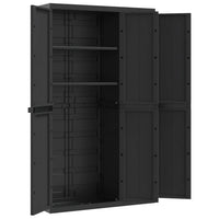 Kion Outdoor Storage Cabinet w 2 Doors, Shelves, 38 Inch Classic Black -BM326249