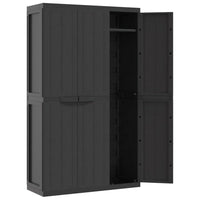 Kion Outdoor Storage Cabinet w 2 Doors, Shelves, 38 Inch Classic Black