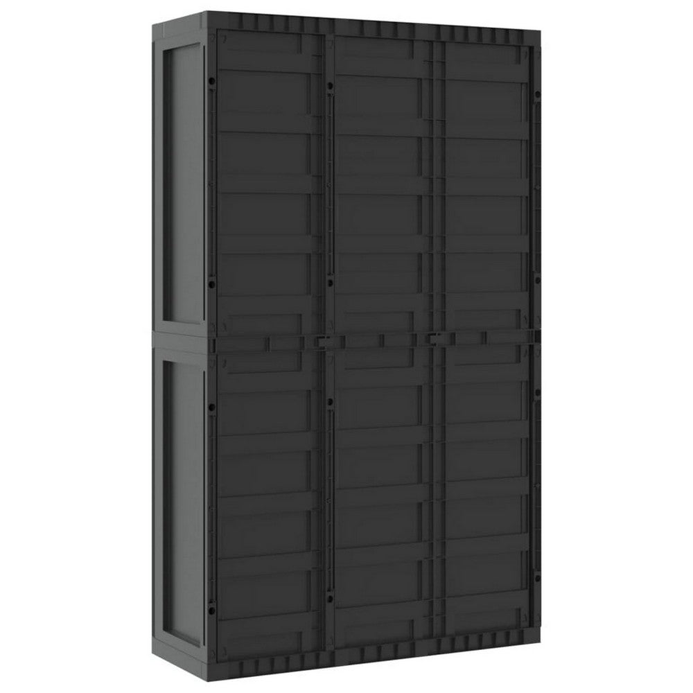Kion Outdoor Storage Cabinet w 2 Doors, Shelves, 38 Inch Classic Black -BM326249