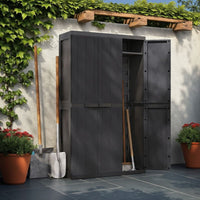 Kion Outdoor Storage Cabinet w 2 Doors, Shelves, 38 Inch Classic Black -BM326249