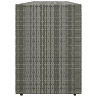 Outdoor Storage Cabinet, 78 Inch Gray Poly Rattan and Brown Solid Wood -BM326255