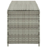 Outdoor Storage Cabinet, 79 Inch Light Gray Poly Rattan and Metal -BM326256