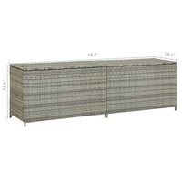 Outdoor Storage Cabinet, 79 Inch Light Gray Poly Rattan and Metal -BM326256